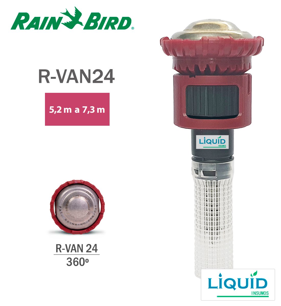 Patrón de riego boquilla Rain Bird R-VAN